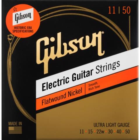 Gibson-フラットワウンドギター弦SEG-FW11 Flatwound Ultra Light 11-50