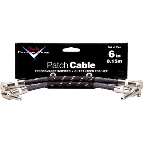 Fender Custom Shop-パッチケーブルCable, 6", Black, Two-Pack