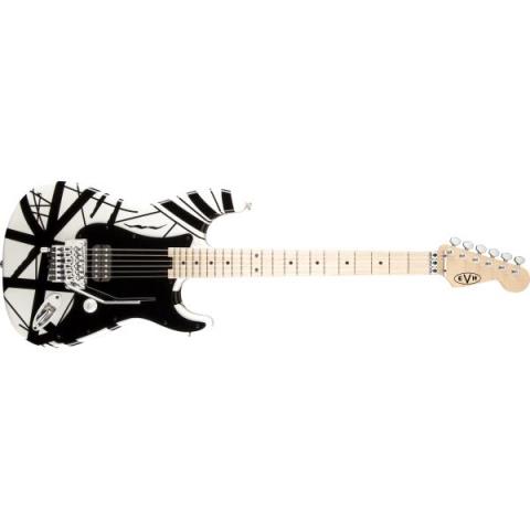 EVH-エレキギターStriped Series White with Black Stripes
