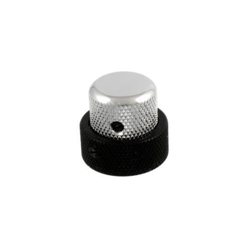 ALLPARTS-2連ノブMK-3338-000 Black and Chrome Concentric Knob