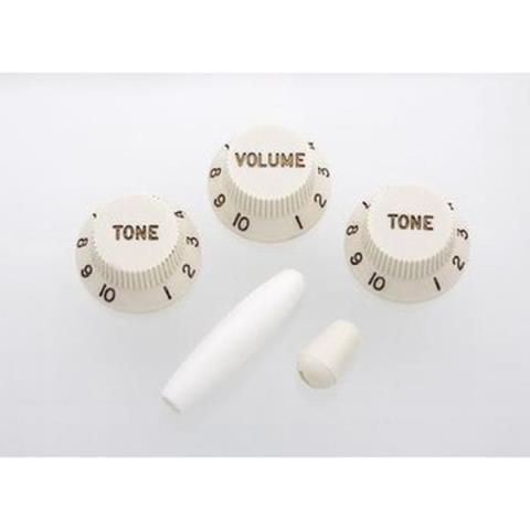 ALLPARTS-ストラト用ノブセットPK-0178-050 Parchment Knob Set for Stratocaster®