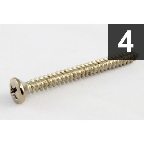 ALLPARTS-ネックプレートネジGS-0005-001 Pack of 4 Nickel Neckplate Screws