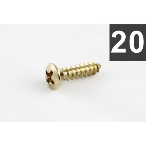 ALLPARTS-ピックガードネジGS-0001-001 Pack of 20 Nickel Pickguard Screws