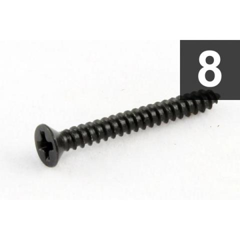 ALLPARTS-ハムバッカーエスカッション用ネジGS-0008-003 Pack of 8 Black Humbucking Ring Screws