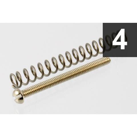 ALLPARTS-ハムバッカーピックアップ用ネジGS-3012-001 Pack of 4 Nickel Slot Head Humbucking Screws