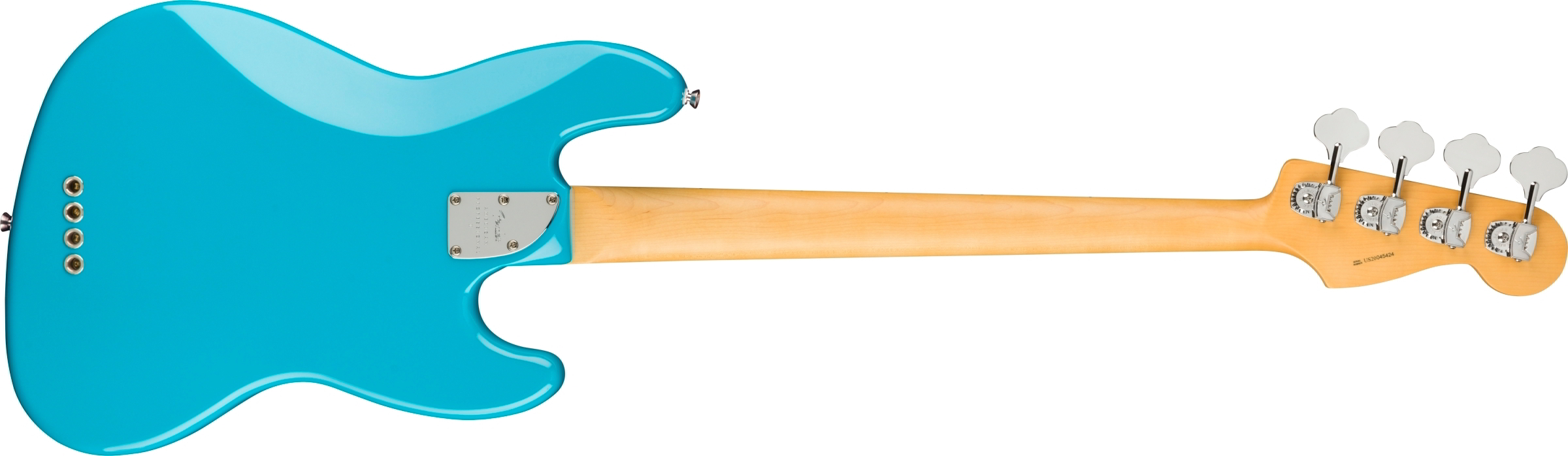 American Professional II Jazz Bass Left-Hand, Maple Fingerboard, Miami Blue背面画像