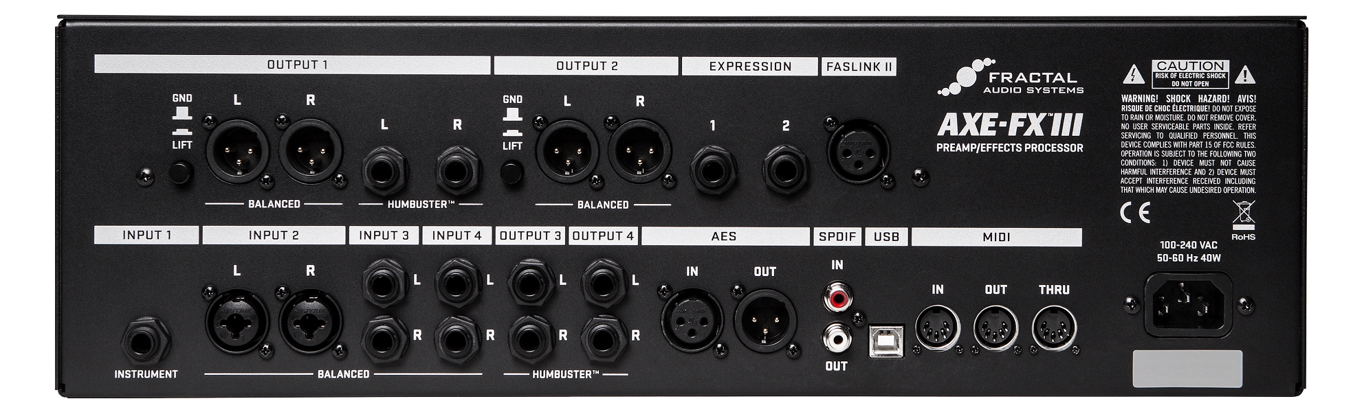 Axe-Fx III MARK II TURBO背面画像 Axe-Fx III MARK II TURBO背面画像