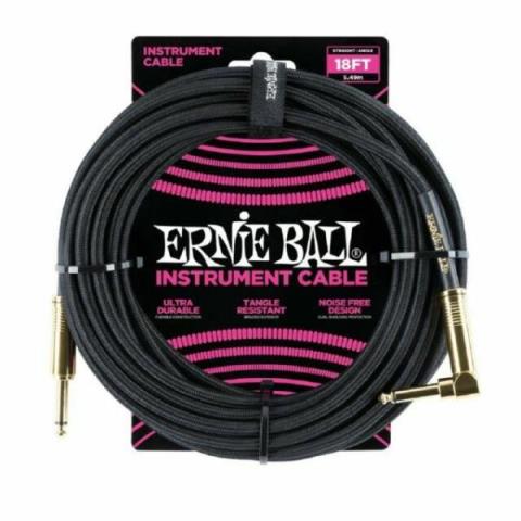 ERNIE BALL-楽器用ケーブル
18' BRAIDED CABLE STRAIGHT/ANGLE  BLACK