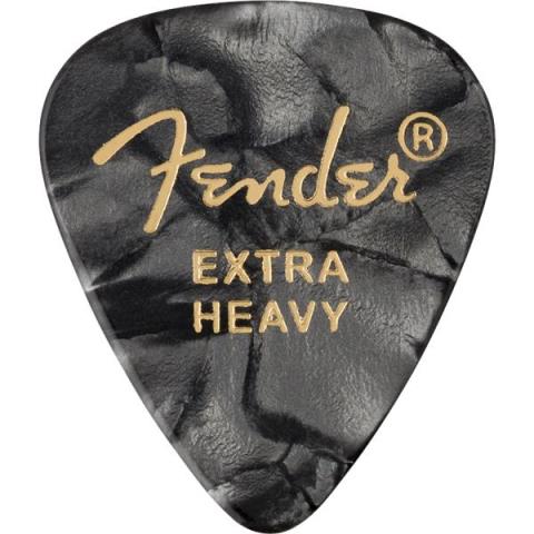 Fender-ピック351 Shape Premium Picks, Extra Heavy, Black Moto, 12 Count