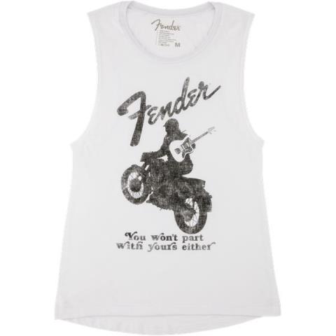 Fender Jaguar Women's Sleeveless T-Shirt, White, XLサムネイル