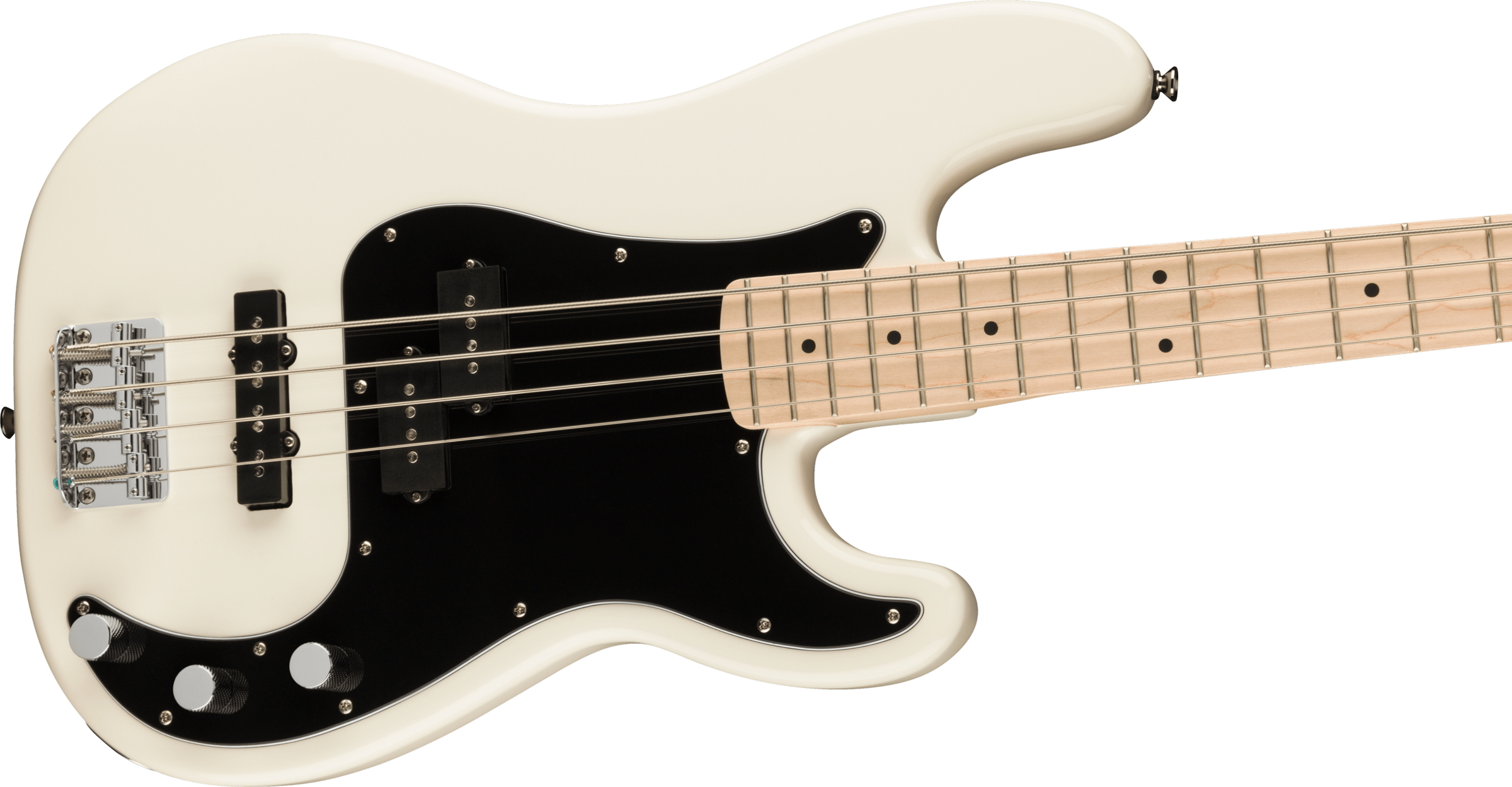 Affinity Series Precision Bass PJ, Maple Fingerboard, Black Pickguard, Olympic White追加画像