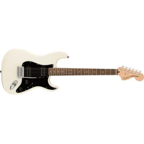 Squier-ピックガードAffinity Series Stratocaster HH, Laurel Fingerboard, Black Pickguard, Olympic White