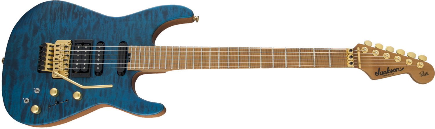 USA Signature Phil Collen PC1 Satin Stain, Caramelized Flame Maple Fingerboard, Satin Transparent Blue追加画像 USA Signature Phil Collen PC1 Satin Stain, Caramelized Flame Maple Fingerboard, Satin Transparent Blue追加画像