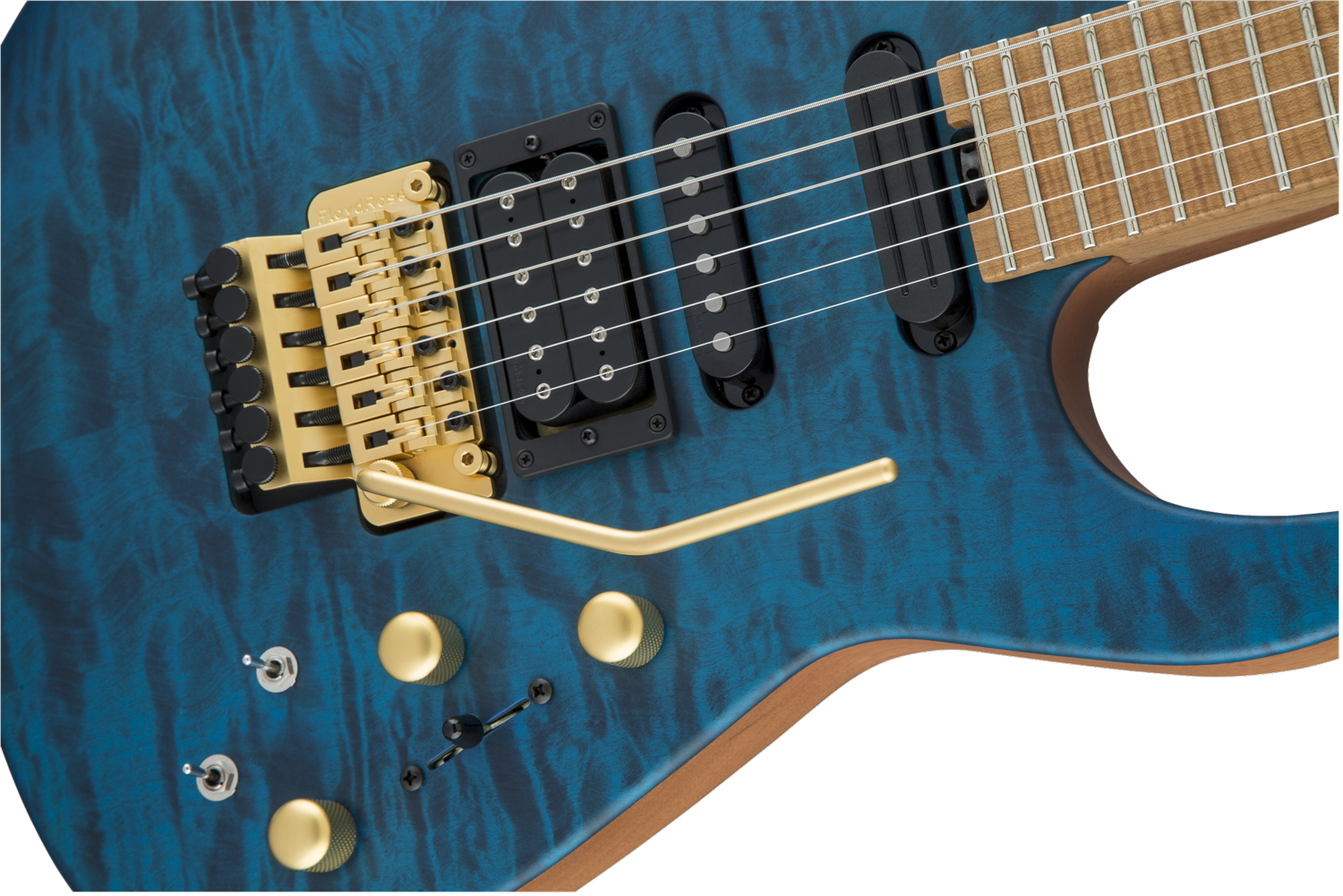 USA Signature Phil Collen PC1 Satin Stain, Caramelized Flame Maple Fingerboard, Satin Transparent Blue追加画像 USA Signature Phil Collen PC1 Satin Stain, Caramelized Flame Maple Fingerboard, Satin Transparent Blue追加画像