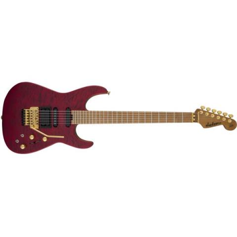 Jackson-エレキギターUSA Signature Phil Collen PC1 Satin Stain, Caramelized Flame Maple Fingerboard, Satin Transparent Red