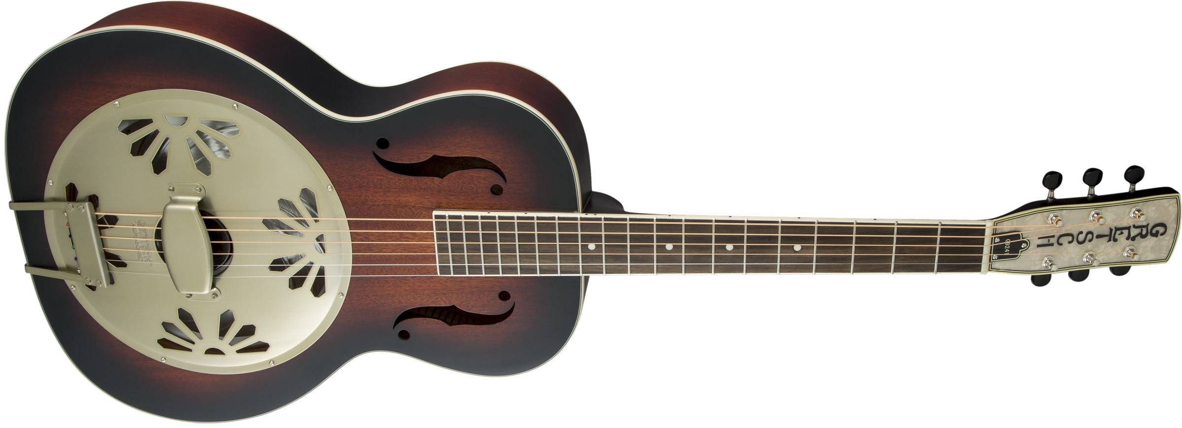 G9241 Alligator Biscuit Round-Neck Resonator Guitar with Fishman Nashville Pickup, 2-Color Sunburst追加画像 G9241 Alligator Biscuit Round-Neck Resonator Guitar with Fishman Nashville Pickup, 2-Color Sunburst追加画像