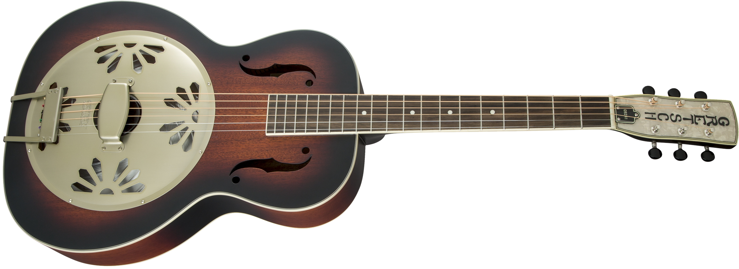 G9241 Alligator Biscuit Round-Neck Resonator Guitar with Fishman Nashville Pickup, 2-Color Sunburst追加画像 G9241 Alligator Biscuit Round-Neck Resonator Guitar with Fishman Nashville Pickup, 2-Color Sunburst追加画像