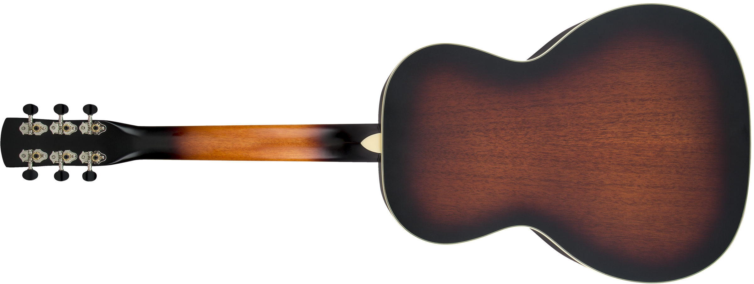 G9241 Alligator Biscuit Round-Neck Resonator Guitar with Fishman Nashville Pickup, 2-Color Sunburst背面画像 G9241 Alligator Biscuit Round-Neck Resonator Guitar with Fishman Nashville Pickup, 2-Color Sunburst背面画像