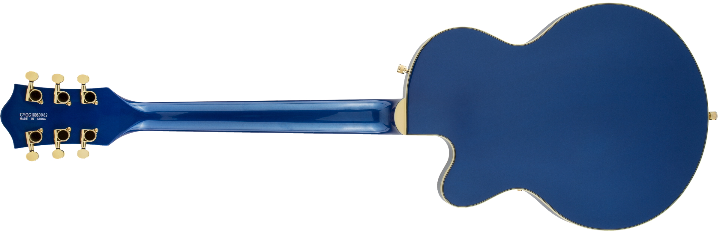 G5655TG Electromatic Center Block Jr. Single-Cut with Bigsby and Gold Hardware, Laurel Fingerboard, Azure Metallic背面画像 G5655TG Electromatic Center Block Jr. Single-Cut with Bigsby and Gold Hardware, Laurel Fingerboard, Azure Metallic背面画像