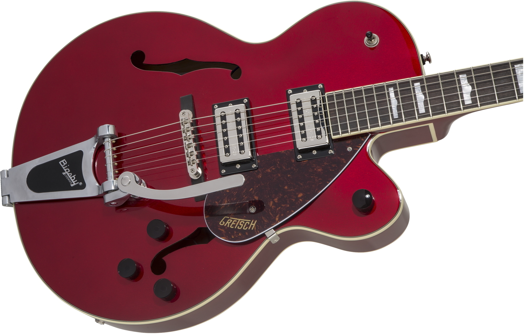 G2420T Streamliner Hollow Body with Bigsby, Laurel Fingerboard, Broad'Tron BT-2S Pickups, Candy Apple Red追加画像