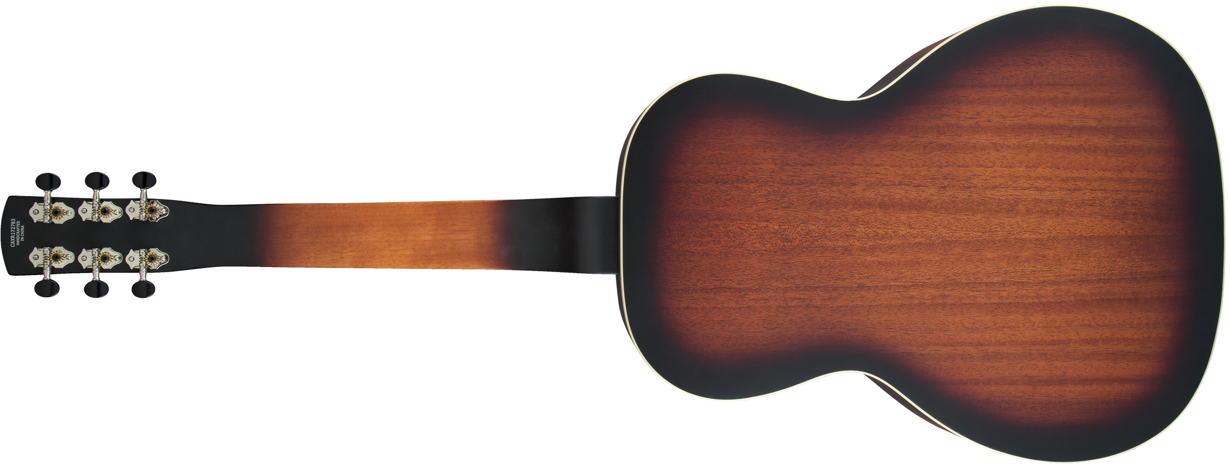 G9230 Bobtail Square-Neck A.E., Mahogany Body Spider Cone Resonator Guitar, Fishman Nashville Resonator Pickup, 2-Color Sunburst背面画像 G9230 Bobtail Square-Neck A.E., Mahogany Body Spider Cone Resonator Guitar, Fishman Nashville Resonator Pickup, 2-Color Sunburst背面画像