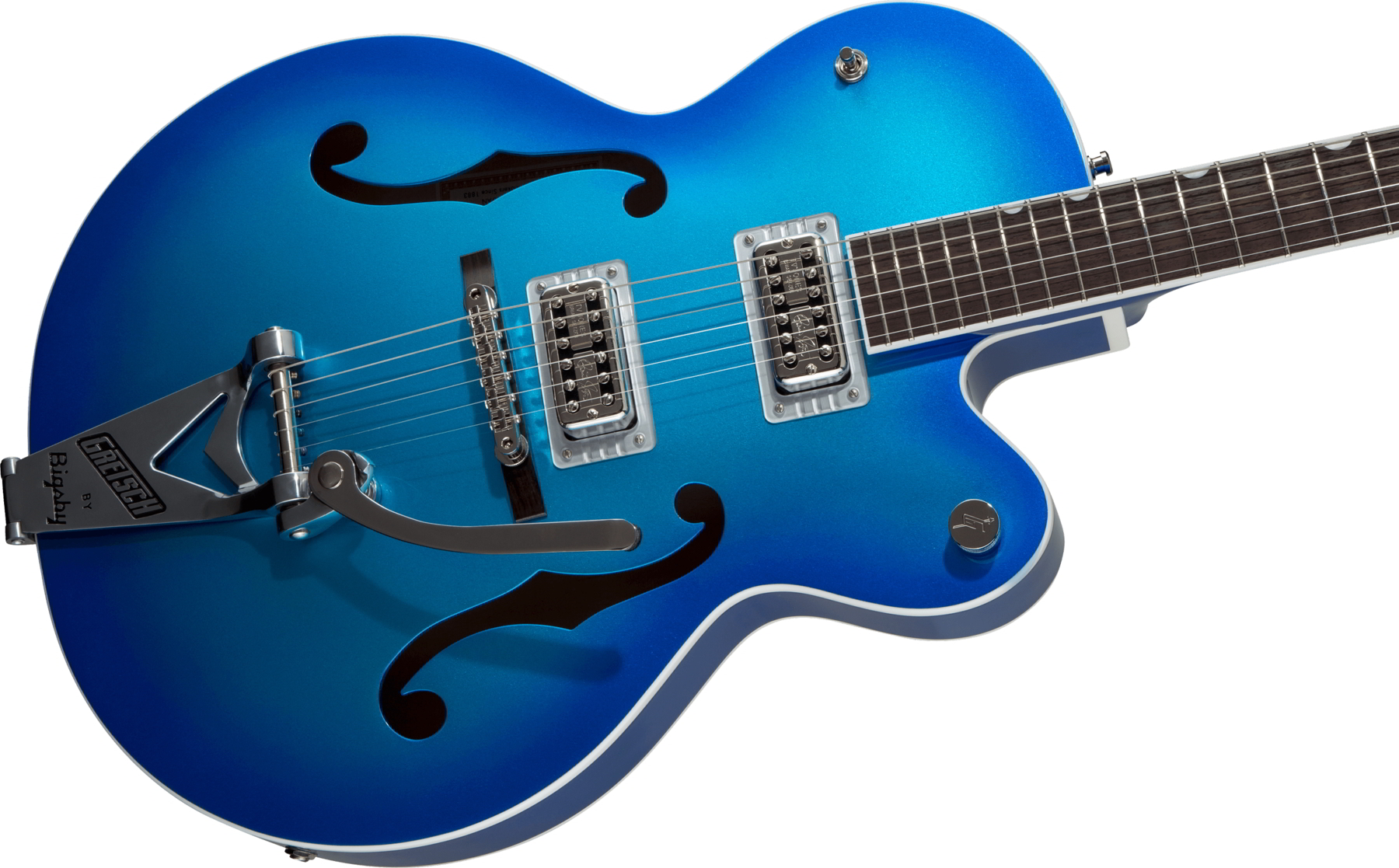 G6120T-HR Brian Setzer Signature Hot Rod Hollow Body with Bigsby, Rosewood Fingerboard, Candy Blue Burst追加画像