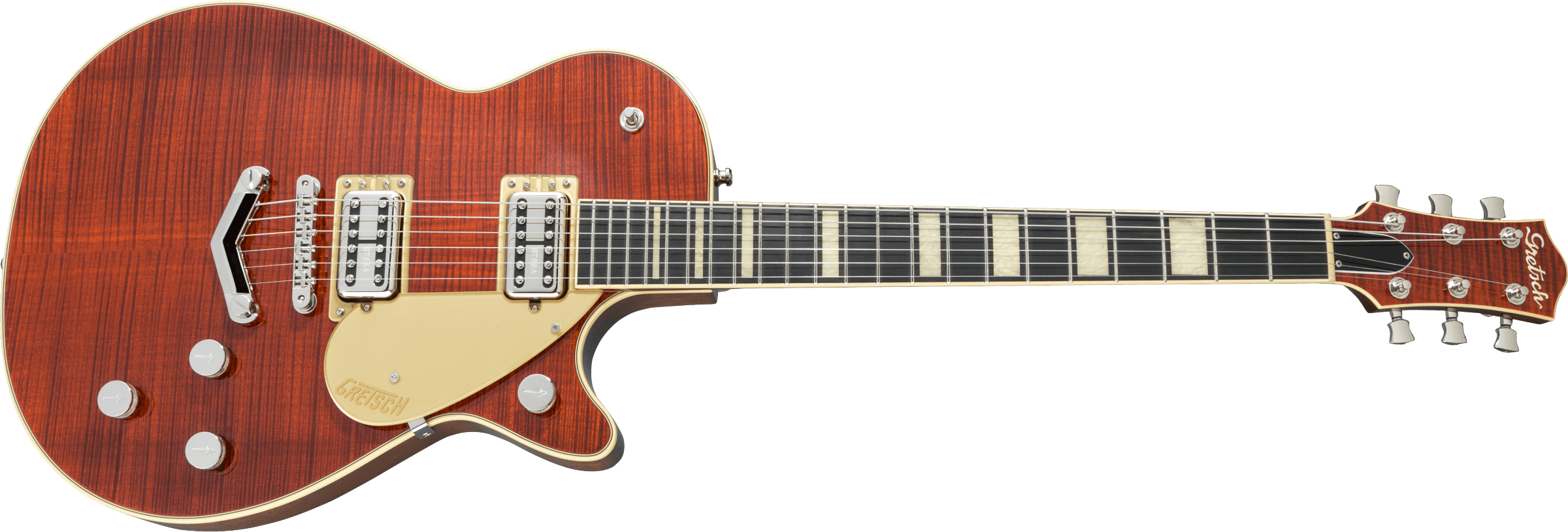 G6228FM Players Edition Jet BT with V-Stoptail and Flame Maple, Ebony Fingerboard, Bourbon Stain追加画像 G6228FM Players Edition Jet BT with V-Stoptail and Flame Maple, Ebony Fingerboard, Bourbon Stain追加画像