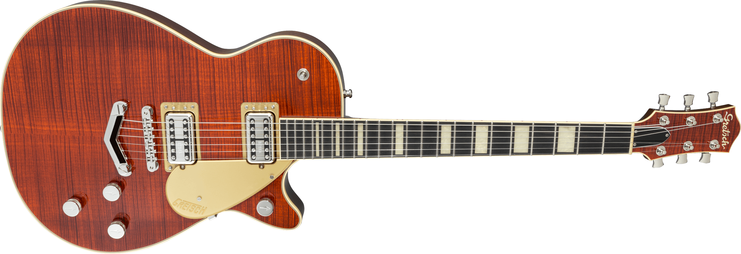 G6228FM Players Edition Jet BT with V-Stoptail and Flame Maple, Ebony Fingerboard, Bourbon Stain追加画像 G6228FM Players Edition Jet BT with V-Stoptail and Flame Maple, Ebony Fingerboard, Bourbon Stain追加画像