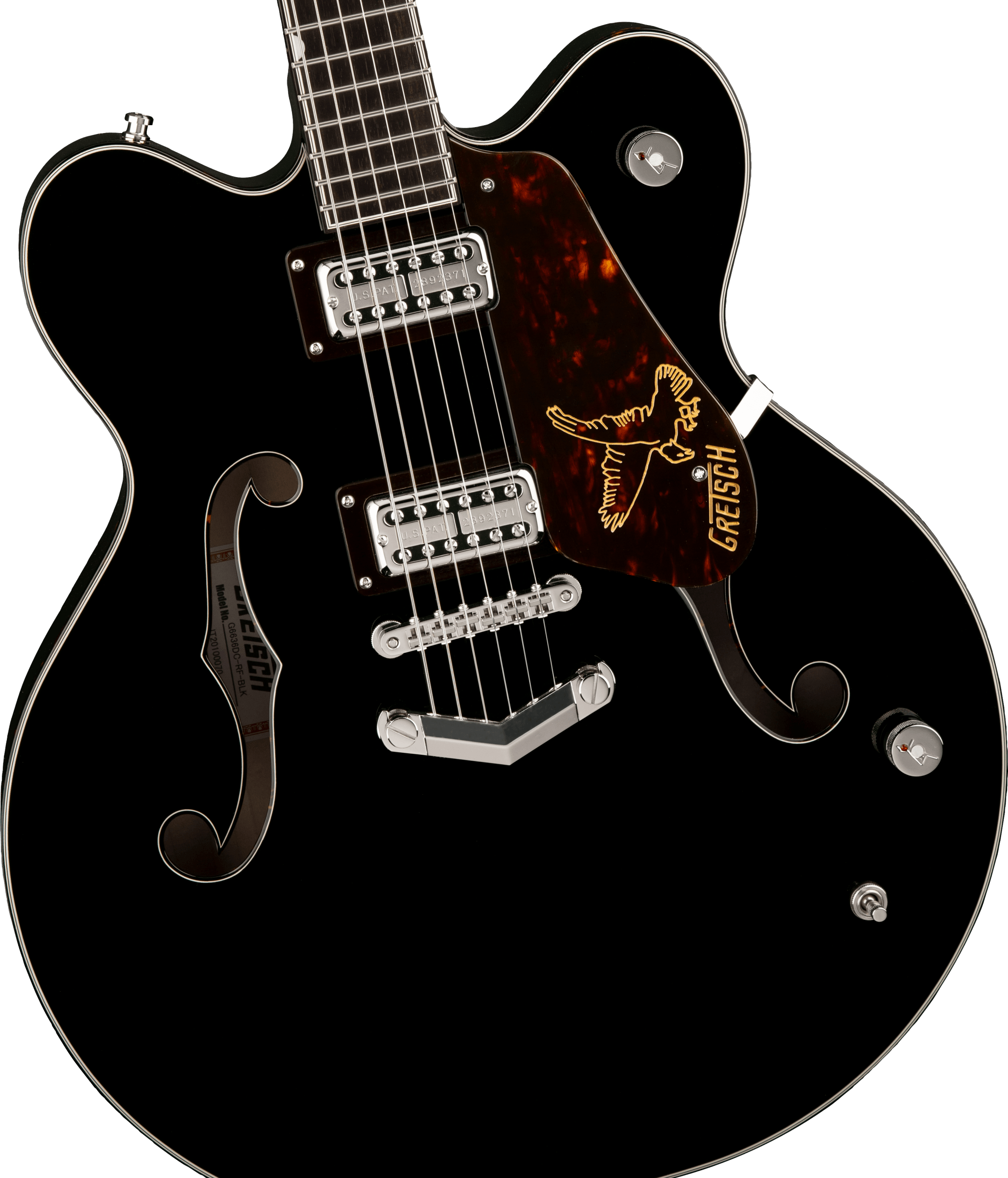 G6136-RF Richard Fortus Signature Falcon Center Block with V-Stoptail, Ebony Fingerboard, Black追加画像 G6136-RF Richard Fortus Signature Falcon Center Block with V-Stoptail, Ebony Fingerboard, Black追加画像