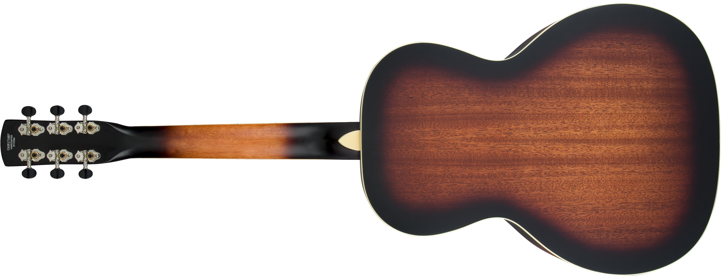 G9220 Bobtail Round-Neck A.E., Mahogany Body Spider Cone Resonator Guitar, Fishman Nashville Resonator Pickup, 2-Color Sunburst背面画像 G9220 Bobtail Round-Neck A.E., Mahogany Body Spider Cone Resonator Guitar, Fishman Nashville Resonator Pickup, 2-Color Sunburst背面画像