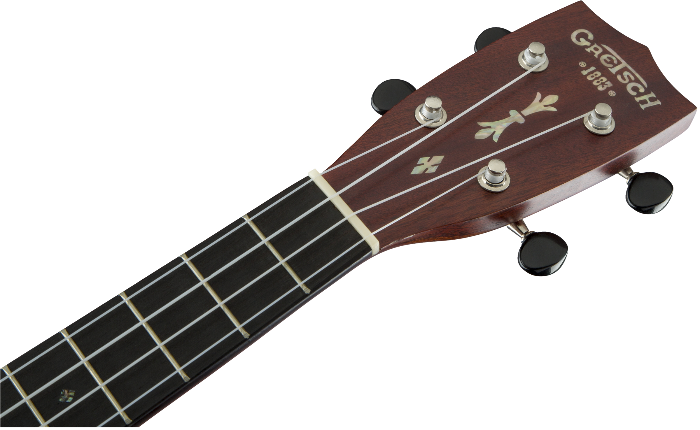 G9112 Resonator-Ukulele with Gig Bag, Ovangkol Fingerboard, Biscuit Cone, Honey Mahogany Stainヘッド画像 G9112 Resonator-Ukulele with Gig Bag, Ovangkol Fingerboard, Biscuit Cone, Honey Mahogany Stainヘッド画像