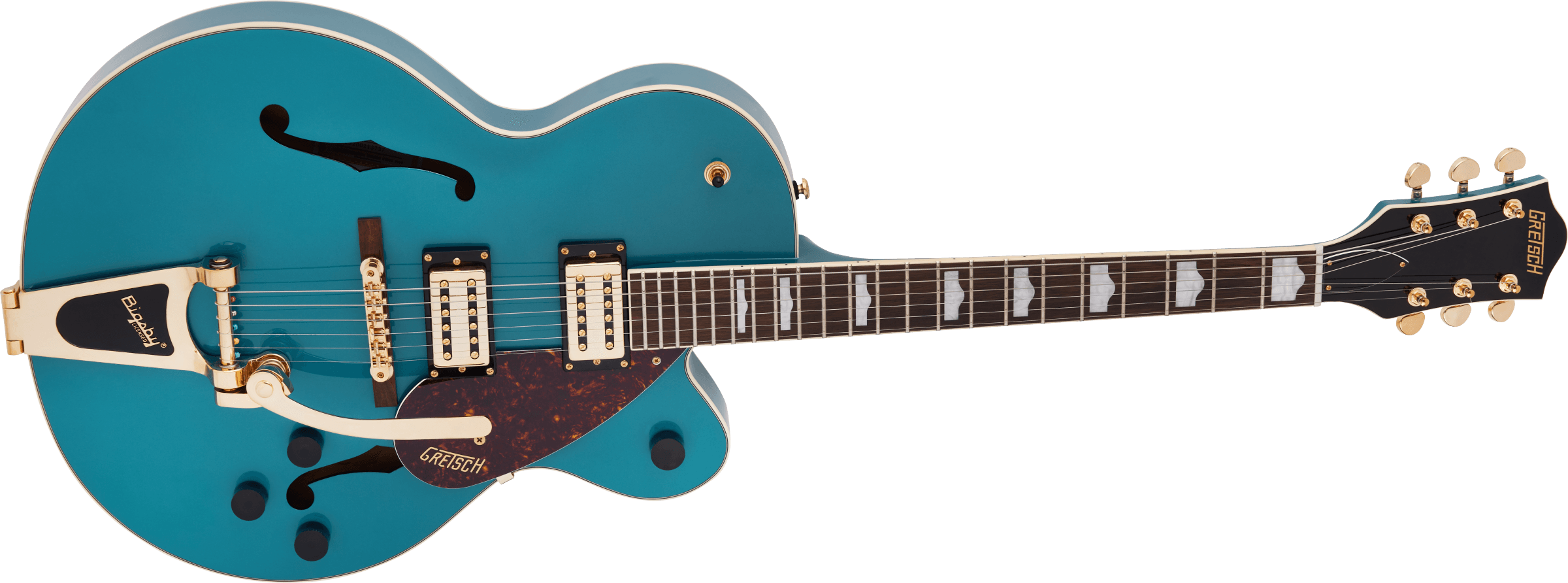 G2410TG Streamliner Hollow Body Single-Cut with Bigsby and Gold Hardware, Laurel Fingerboard, Ocean Turquoise追加画像