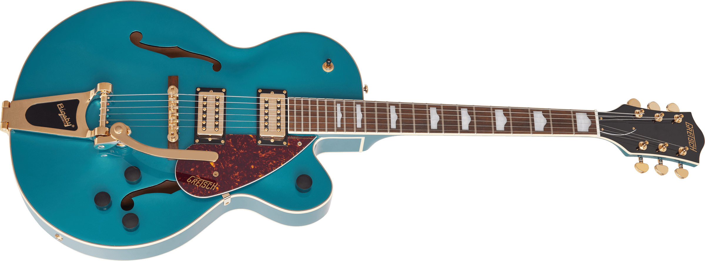 G2410TG Streamliner Hollow Body Single-Cut with Bigsby and Gold Hardware, Laurel Fingerboard, Ocean Turquoise追加画像