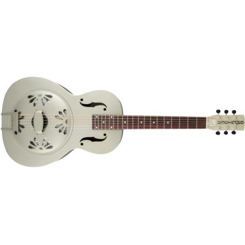 GRETSCH-ネック
G9201 Honey Dipper Round-Neck, Brass Body Biscuit Cone Resonator Guitar, Shed Roof Finish