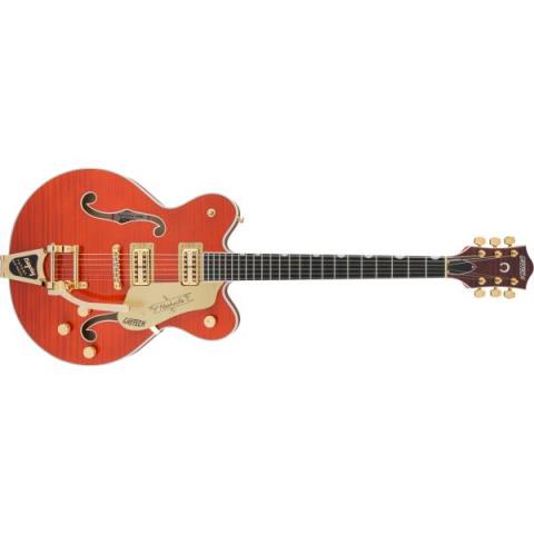 GRETSCH-ピックアップG6620TFM Players Edition Nashville Center Block Double-Cut with String-Thru Bigsby and Flame Maple, Filter'Tron Pickups, Orange Stain