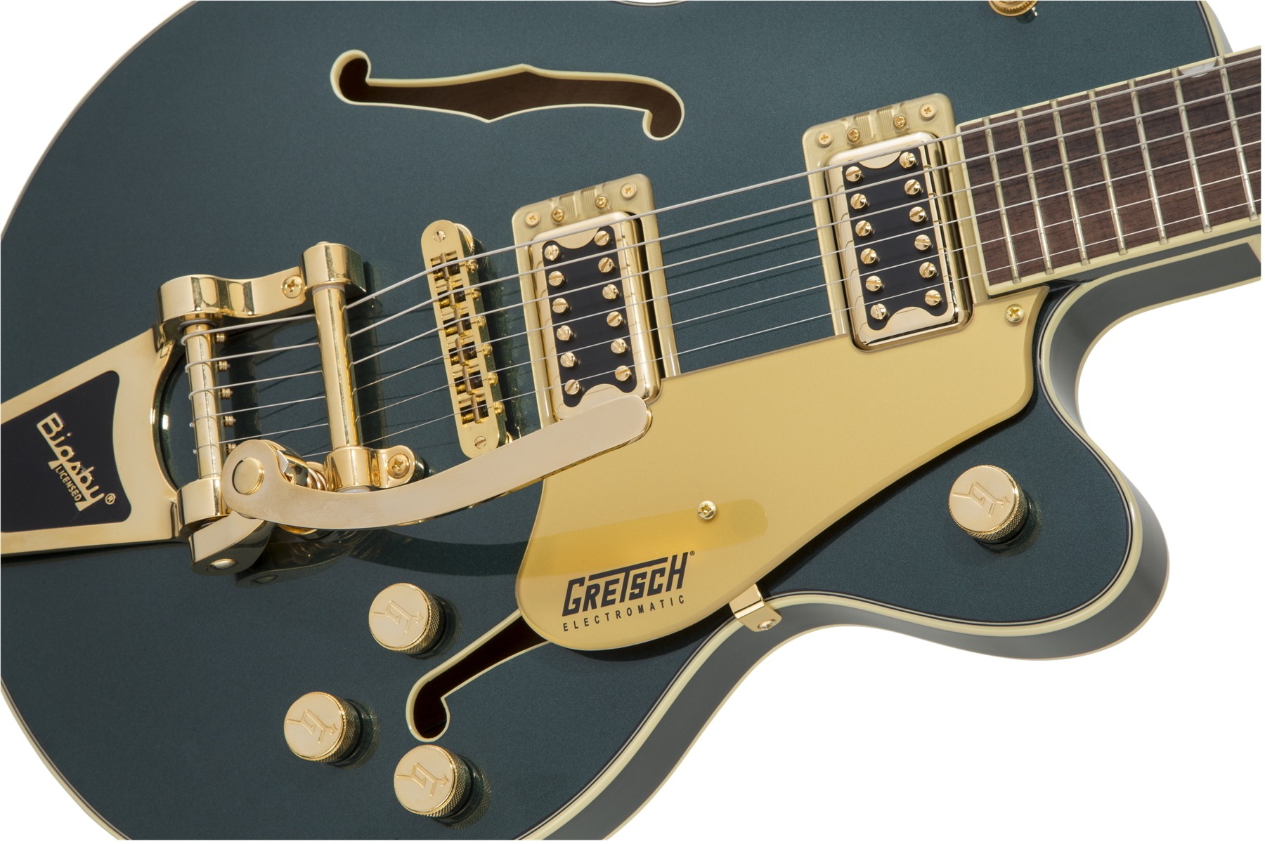 G5655TG Electromatic Center Block Jr. Single-Cut with Bigsby and Gold Hardware, Laurel Fingerboard, Cadillac Green追加画像 G5655TG Electromatic Center Block Jr. Single-Cut with Bigsby and Gold Hardware, Laurel Fingerboard, Cadillac Green追加画像