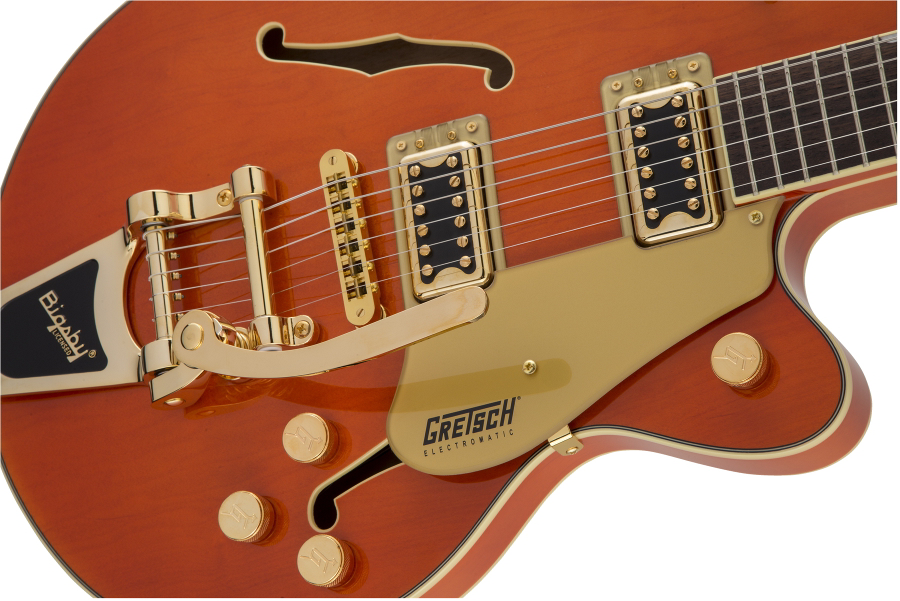 G5655TG Electromatic Center Block Jr. Single-Cut with Bigsby and Gold Hardware, Laurel Fingerboard, Orange Stain追加画像 G5655TG Electromatic Center Block Jr. Single-Cut with Bigsby and Gold Hardware, Laurel Fingerboard, Orange Stain追加画像