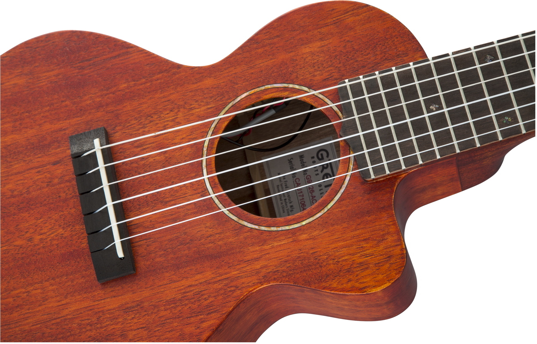 G9126 A.C.E. Guitar-Ukulele, Acoustic-Cutaway-Electric with Gig Bag, Ovangkol Fingerboard, Fishman Kula Pickup, Honey Mahogany Stain追加画像 G9126 A.C.E. Guitar-Ukulele, Acoustic-Cutaway-Electric with Gig Bag, Ovangkol Fingerboard, Fishman Kula Pickup, Honey Mahogany Stain追加画像
