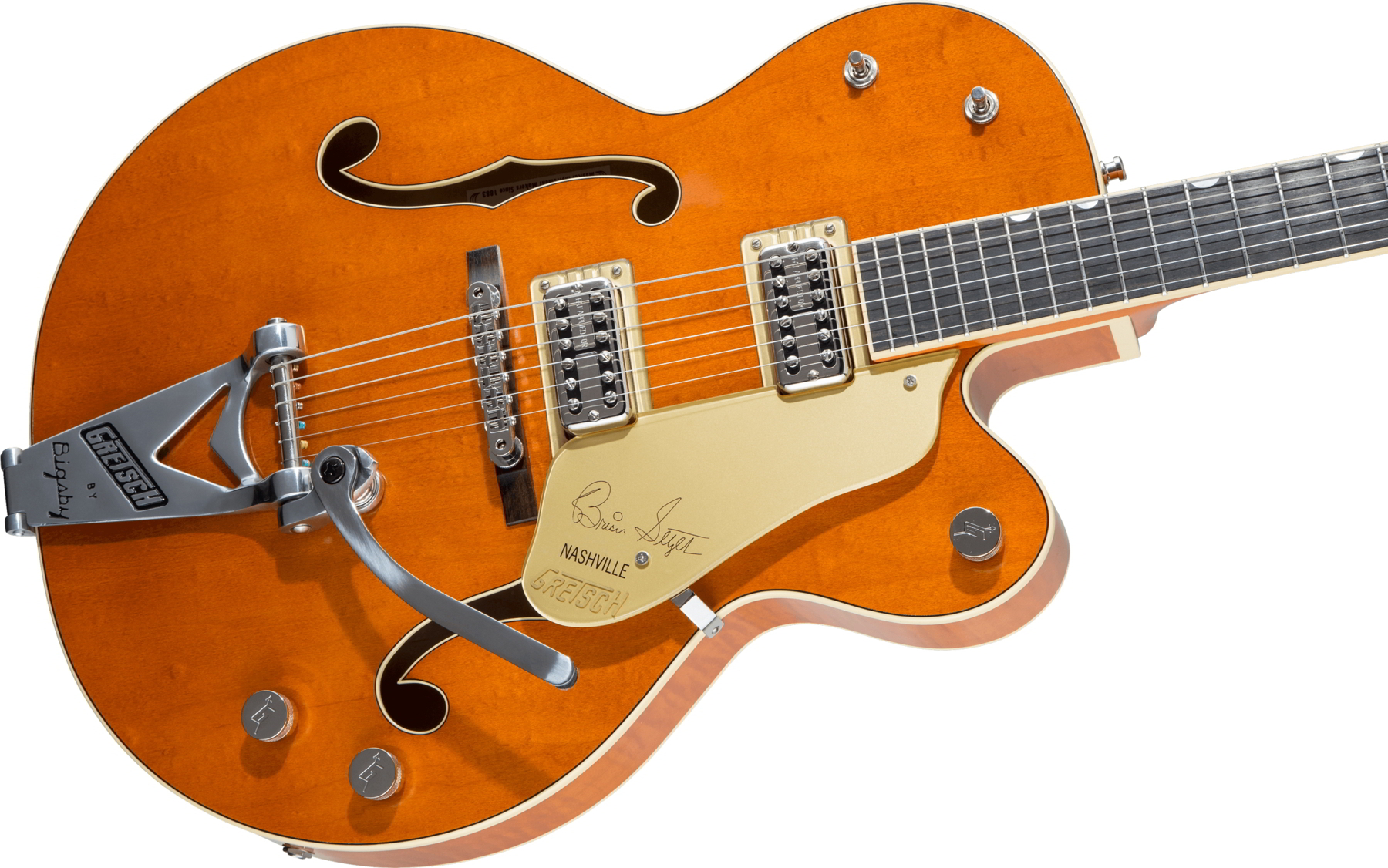 G6120T-BSSMK Brian Setzer Signature Nashville Hollow Body '59 "Smoke" with Bigsby, Ebony Fingerboard, Smoke Orange追加画像 G6120T-BSSMK Brian Setzer Signature Nashville Hollow Body '59 "Smoke" with Bigsby, Ebony Fingerboard, Smoke Orange追加画像
