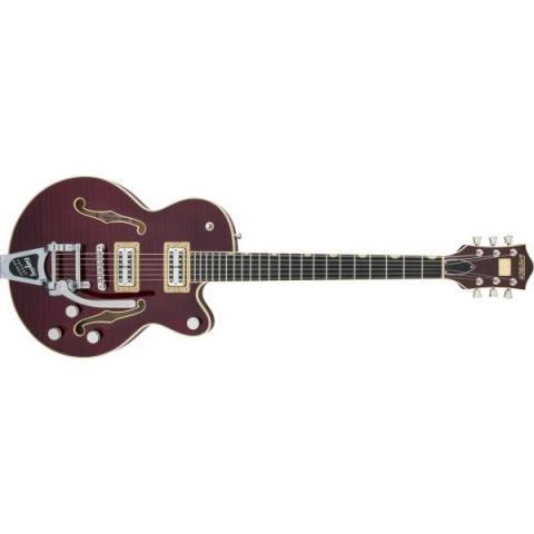 GRETSCH

G6659TFM Players Edition Broadkaster Jr. Center Block Single-Cut with String-Thru Bigsby and Flame Maple, USA Full'Tron Pickups, Dark Cherry Stain