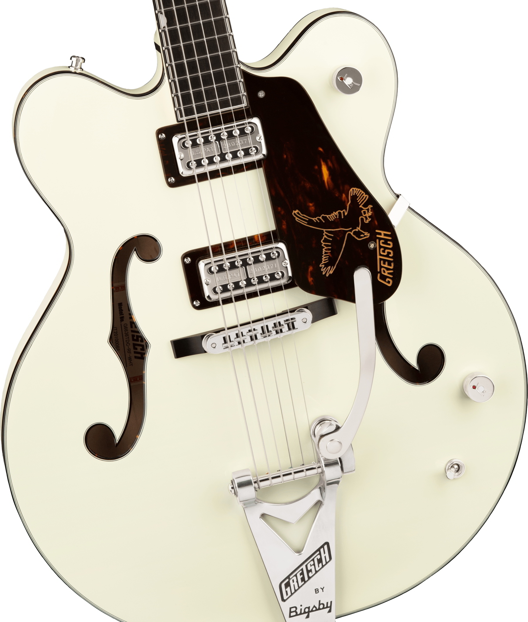 G6136T-RF Richard Fortus Signature Falcon Center Block with String-Thru Bigsby, Ebony Fingerboard, Vintage White追加画像 G6136T-RF Richard Fortus Signature Falcon Center Block with String-Thru Bigsby, Ebony Fingerboard, Vintage White追加画像