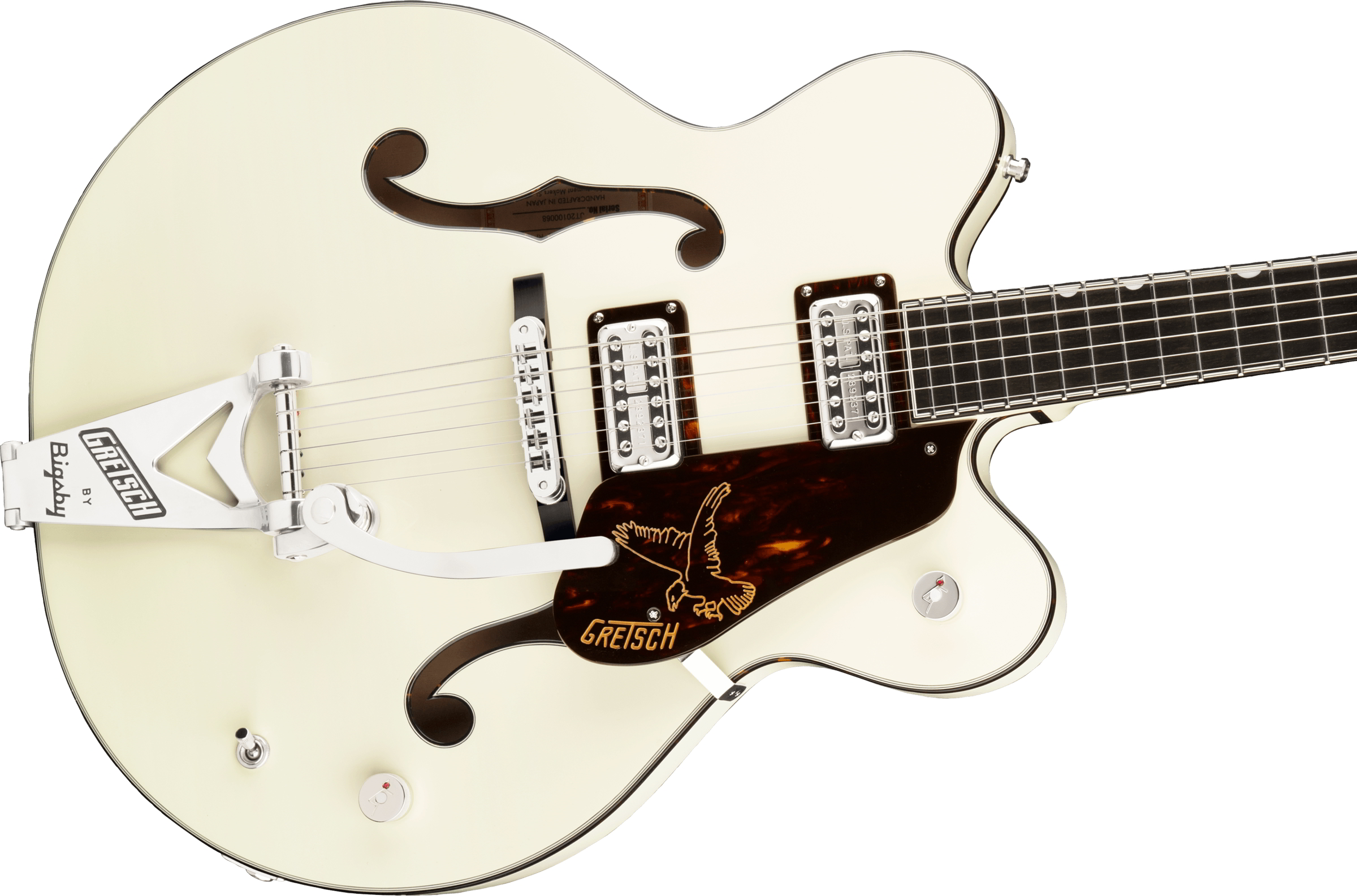 G6136T-RF Richard Fortus Signature Falcon Center Block with String-Thru Bigsby, Ebony Fingerboard, Vintage White追加画像 G6136T-RF Richard Fortus Signature Falcon Center Block with String-Thru Bigsby, Ebony Fingerboard, Vintage White追加画像