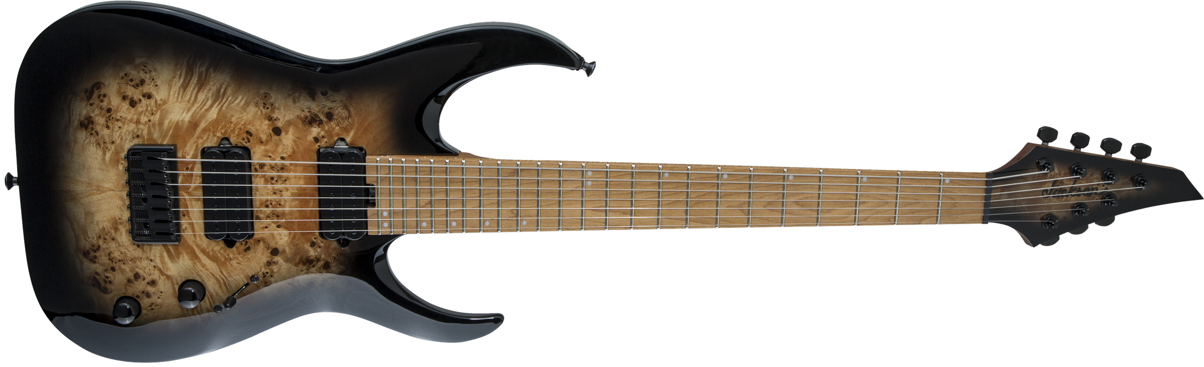 Pro Series Signature Misha Mansoor Juggernaut HT7P, Caramelized Maple Fingerboard, Black Burst Burl追加画像 Pro Series Signature Misha Mansoor Juggernaut HT7P, Caramelized Maple Fingerboard, Black Burst Burl追加画像