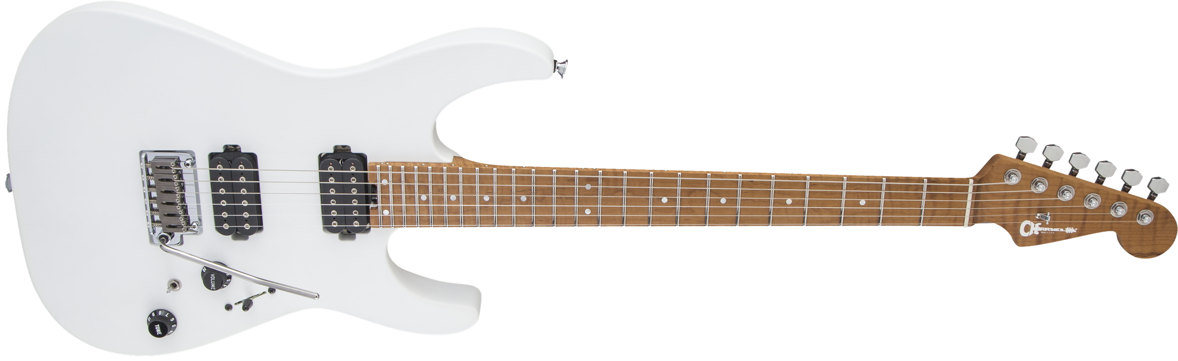 USA Select DK24 HH 2PT CM, Caramelized Flame Maple Fingerboard, Satin White追加画像 USA Select DK24 HH 2PT CM, Caramelized Flame Maple Fingerboard, Satin White追加画像