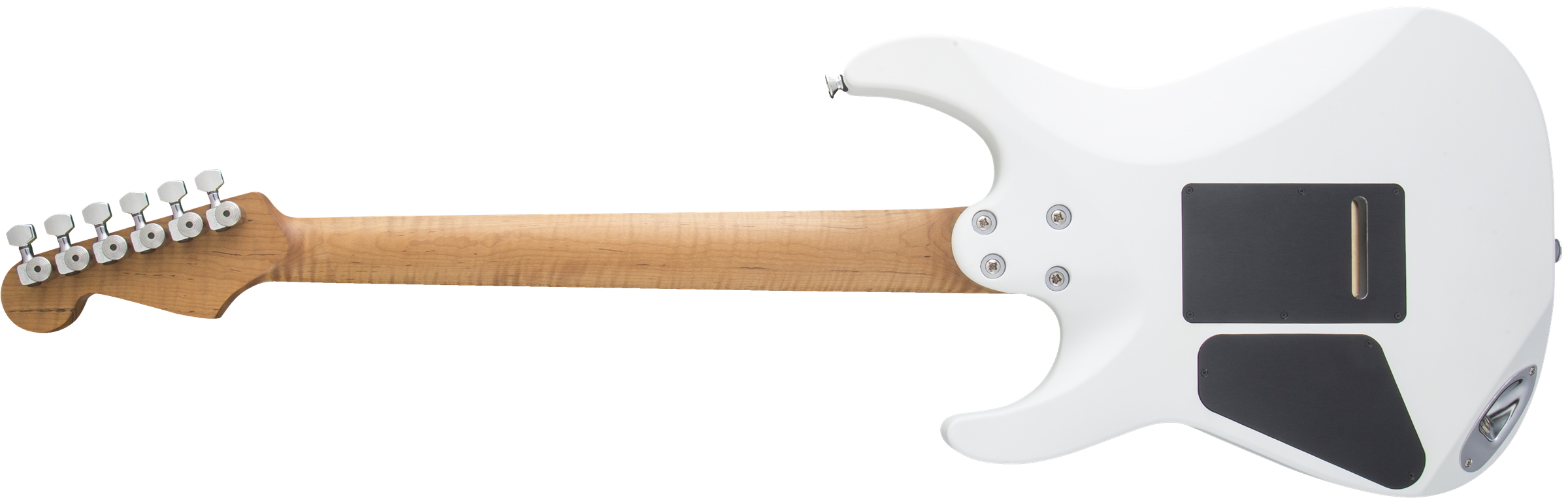 USA Select DK24 HH 2PT CM, Caramelized Flame Maple Fingerboard, Satin White背面画像 USA Select DK24 HH 2PT CM, Caramelized Flame Maple Fingerboard, Satin White背面画像