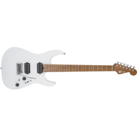 Charvel-エレキギターUSA Select DK24 HH 2PT CM, Caramelized Flame Maple Fingerboard, Satin White