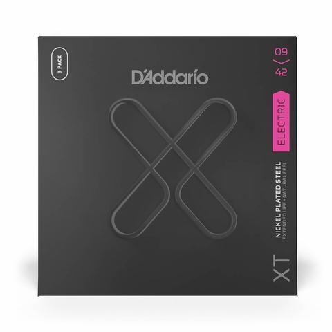 D'Addario-コーティングエレキギター弦3パックセットXTE0942-3P XT Nickel Super Light 3Packs