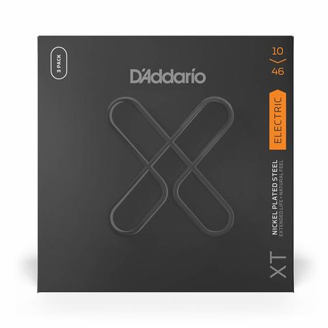 D'Addario-コーティングエレキギター弦3パックセットXTE1046-3P XT Nickel Regular Light 3Packs