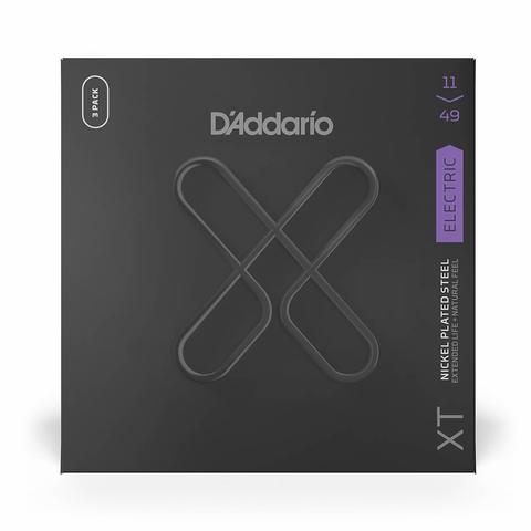 D'Addario-コーティングエレキギター弦3パックセットXTE1149-3P XT Nickel Medium 3Packs