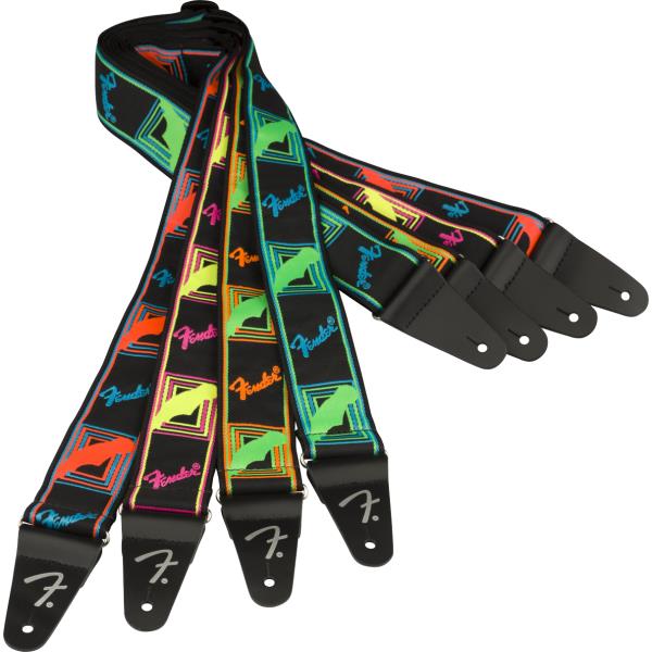 Fender-ストラップNeon Monogrammed Strap, Blue/Orange